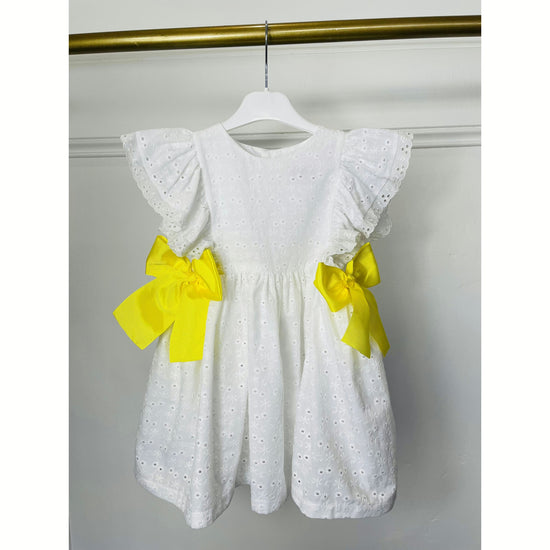 White Broderie Anglaise Dress 230 - Lala Kids 