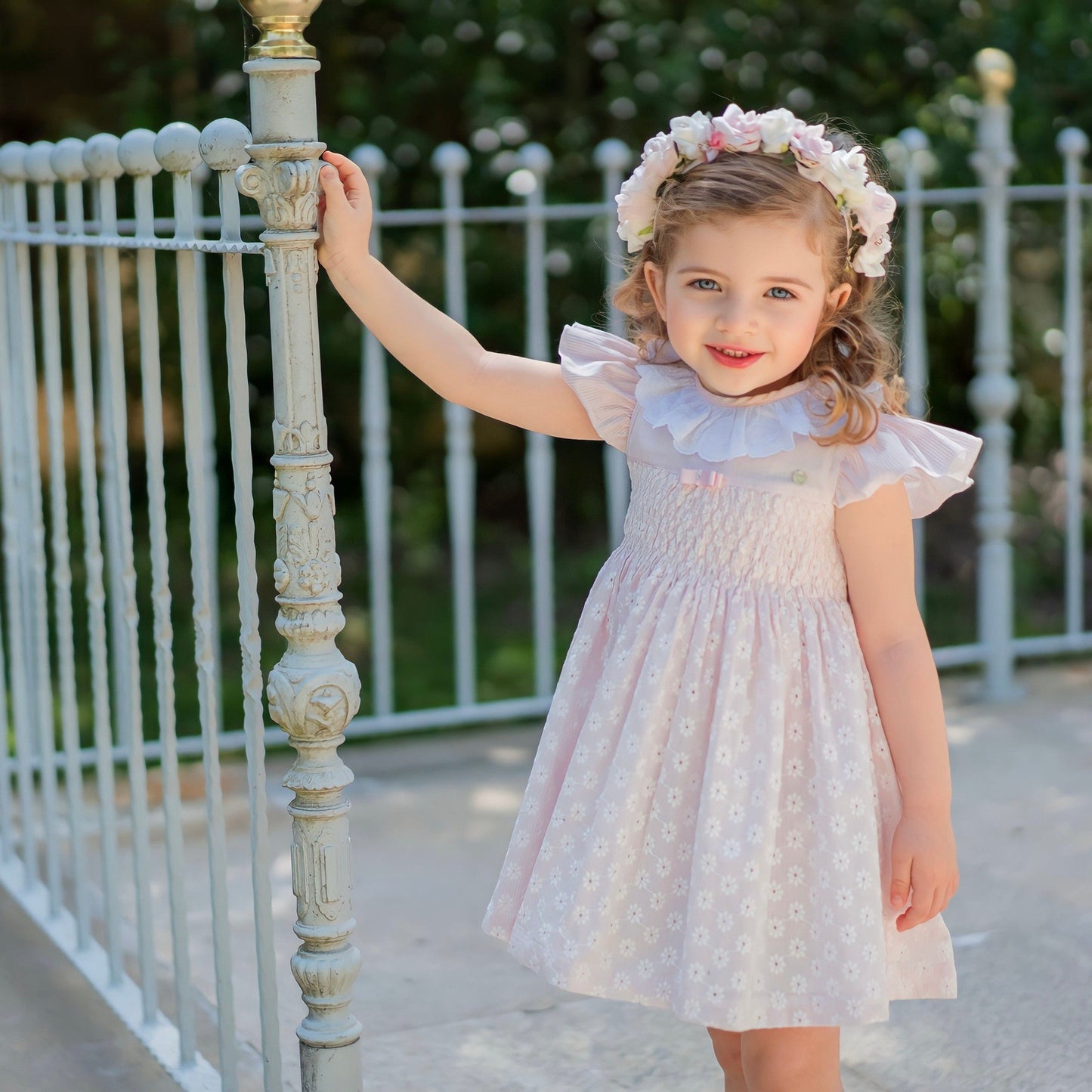 Load image into Gallery viewer, Pink Smocked Dress 176 - Lala Kids 
